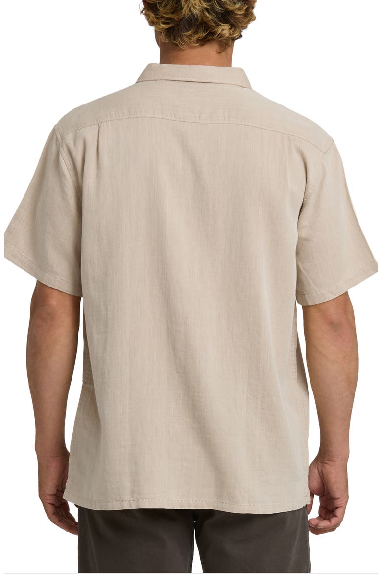 Cordoba Short Sleeve Linen Blend Button-Up Shirt, Alternate, color, DESERT KHAKI