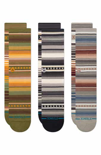 Assorted 3-Pack Curren Mismatched Stripe Crew Socks