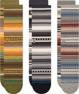 Stance Assorted 3-Pack Curren Mismatched Stripe Crew Socks