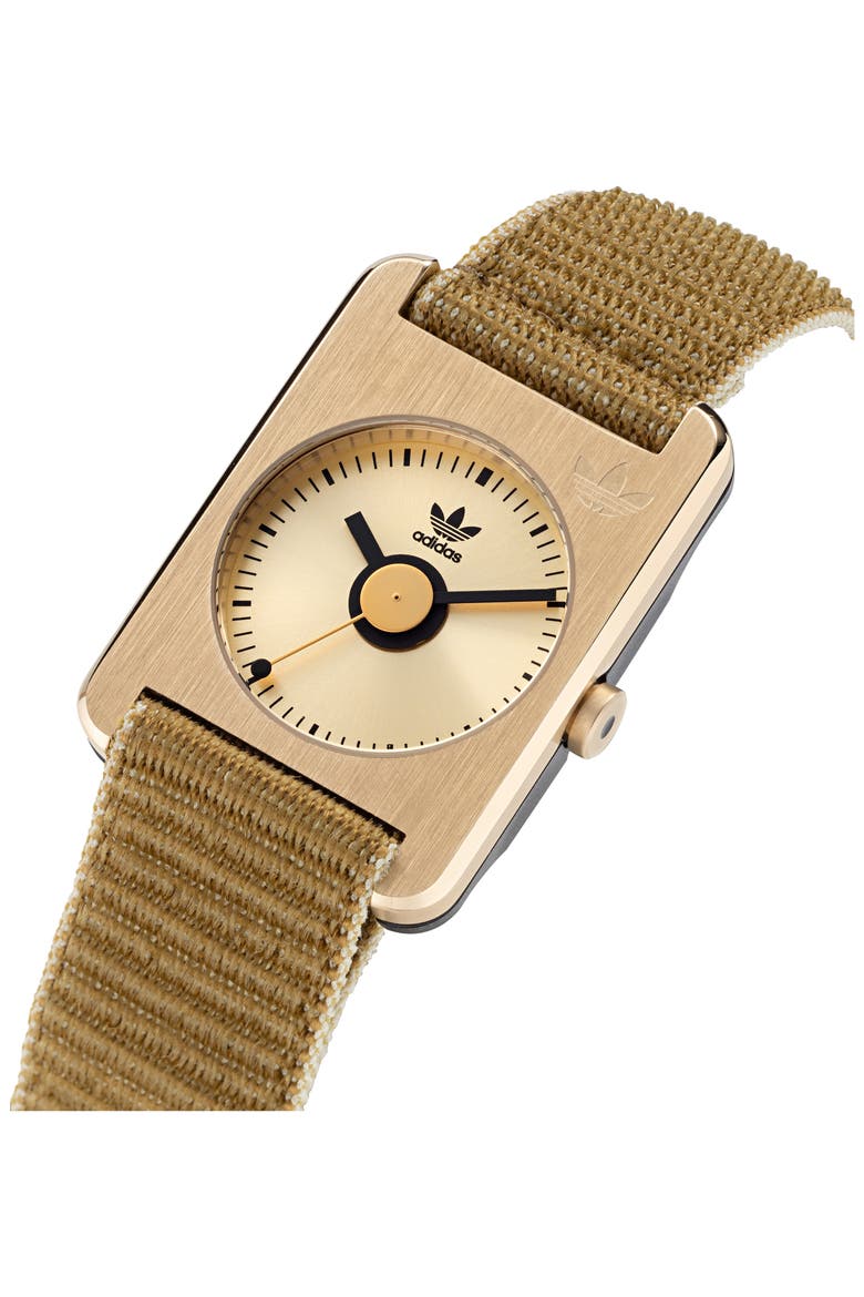 Retro Pop One Nylon Strap Watch, 31mm, Alternate, color, GOLD/ GOLD/ GREEN