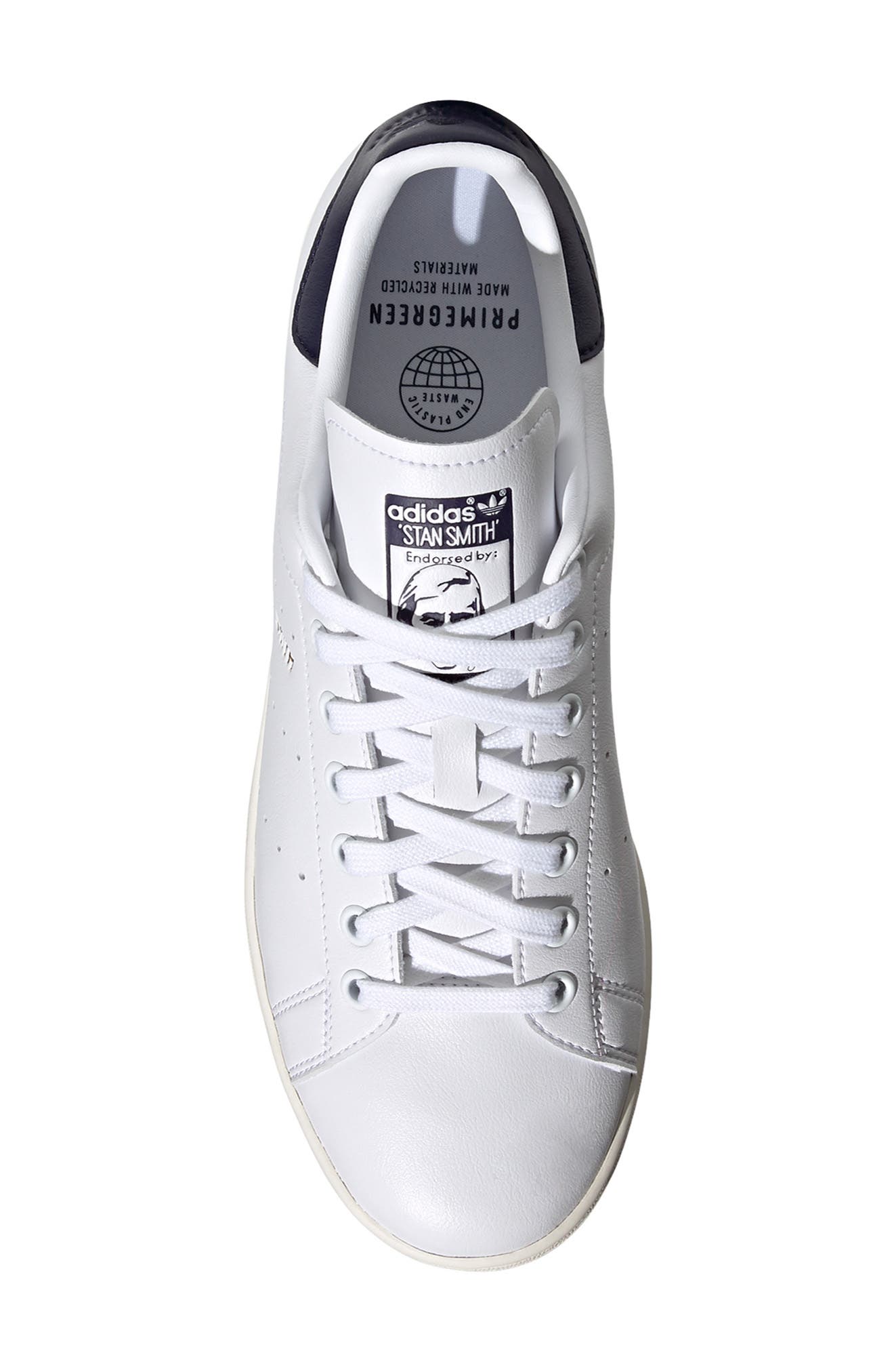 Stan Smith Primegreen Sneaker, Alternate, color, WHITE