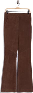 Veronica Beard Gracie High Waist Flare Leather Pants