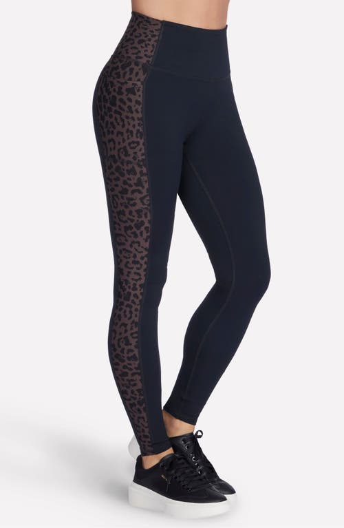 Skechers Go Walk® Full Length High-waisted Cheetah Print Pocket Leggings In Black