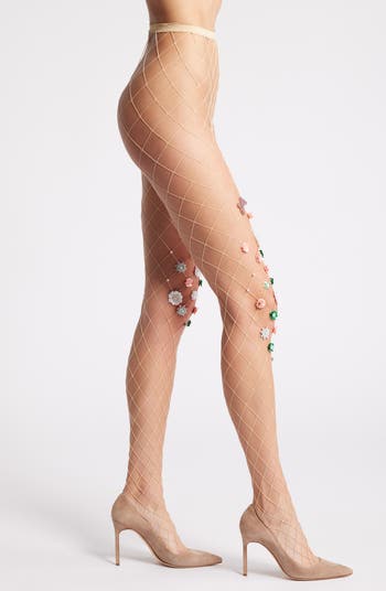 Aurora Floral Appliqué Sheer Tights