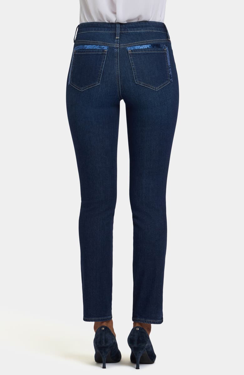 NYDJ Sheri Slim Leg Sequin Trim Jeans, Alternate, color, Indigo Seine