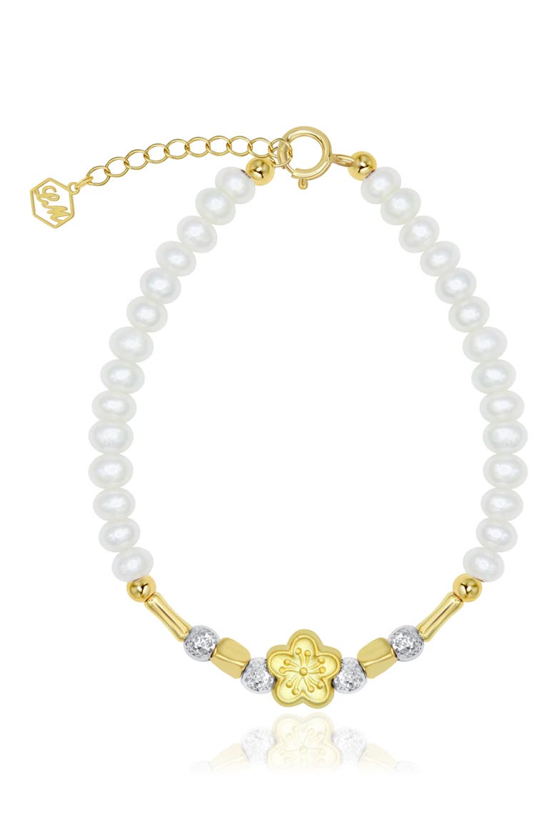 Golden Cherry Blossom Bracelet, Main, color, WHITE / GOLD