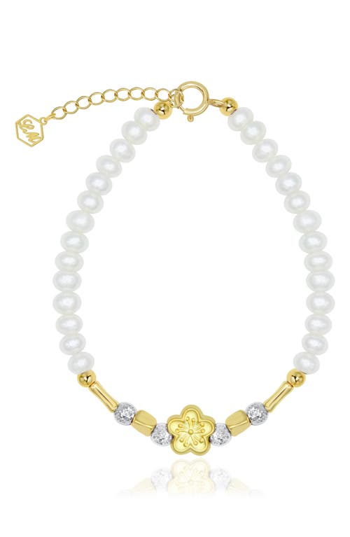 La Meno Golden Cherry Blossom Bracelet In Multi