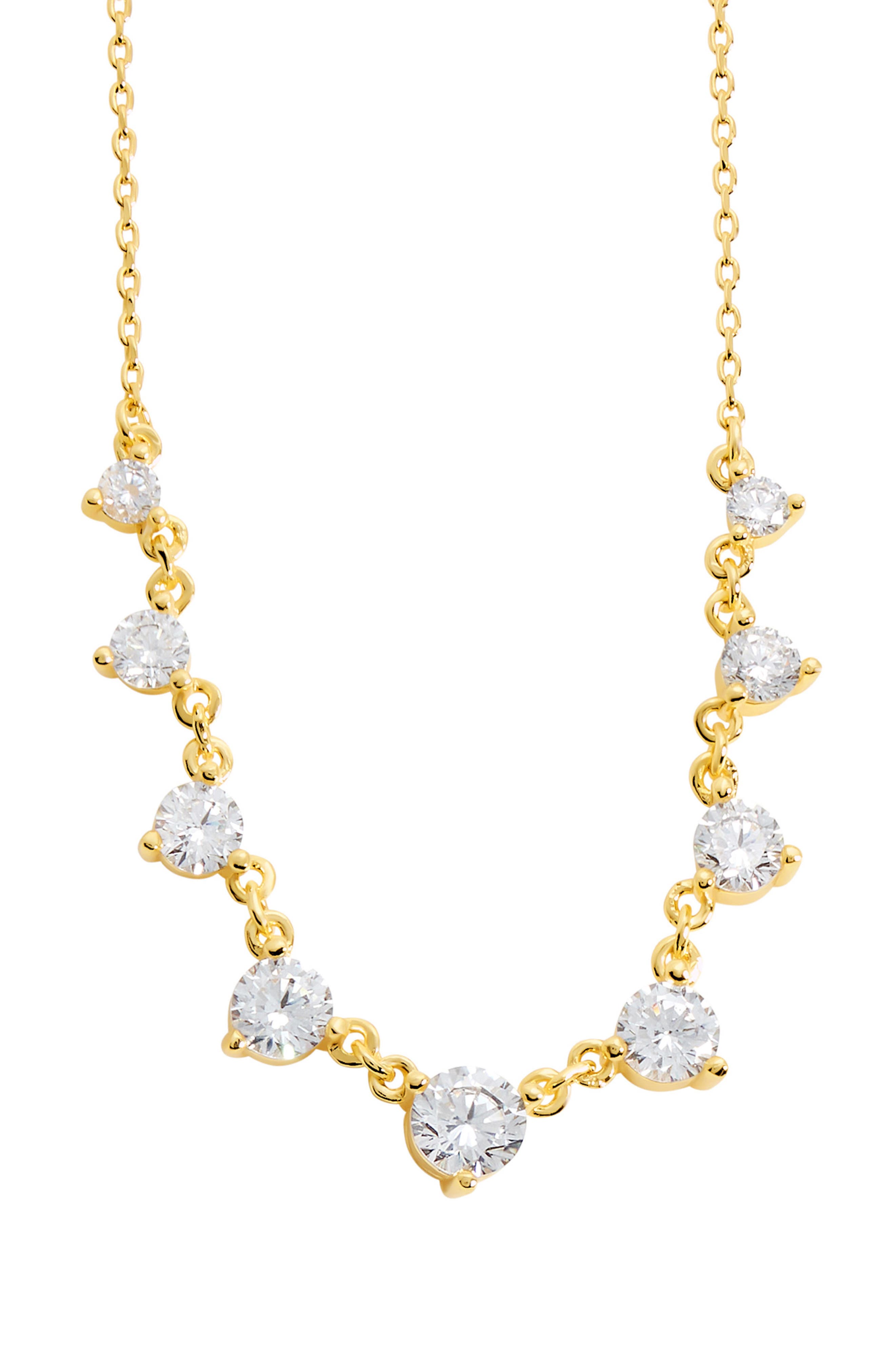 Graduated Cubic Zirconia Chain Necklace