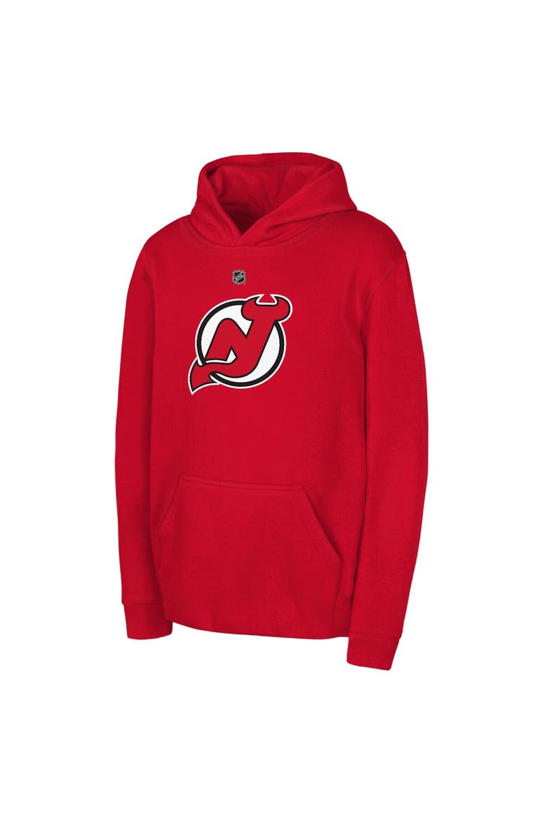 Youth Outerstuff Red New Jersey Devils Primary Logo Pullover Hoodie, Alternate, color, Red
