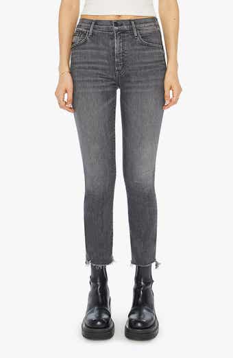 The Insider High Waist Frayed Step Hem Crop Bootcut Jeans