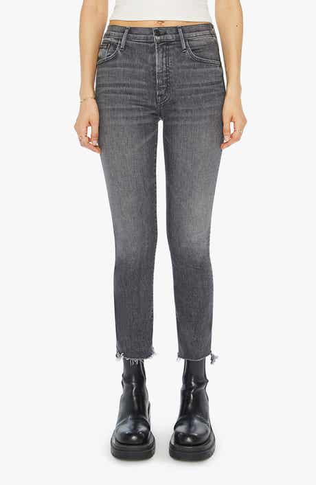 The Insider High Waist Frayed Step Hem Crop Bootcut Jeans