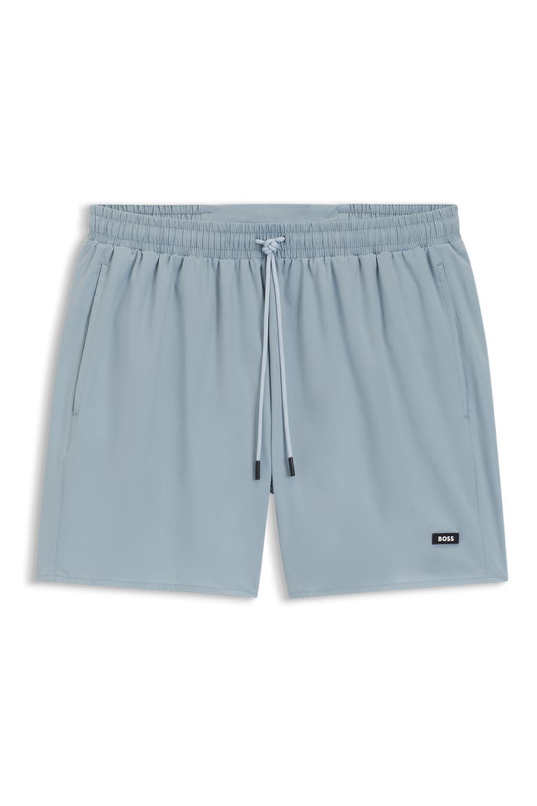Solid Stretch Swim Trunks, Alternate, color, OPEN BLUE