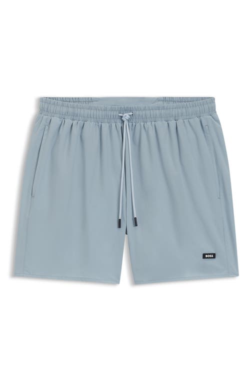 Hugo Boss Boss Solid Stretch Swim Trunks In Blue
