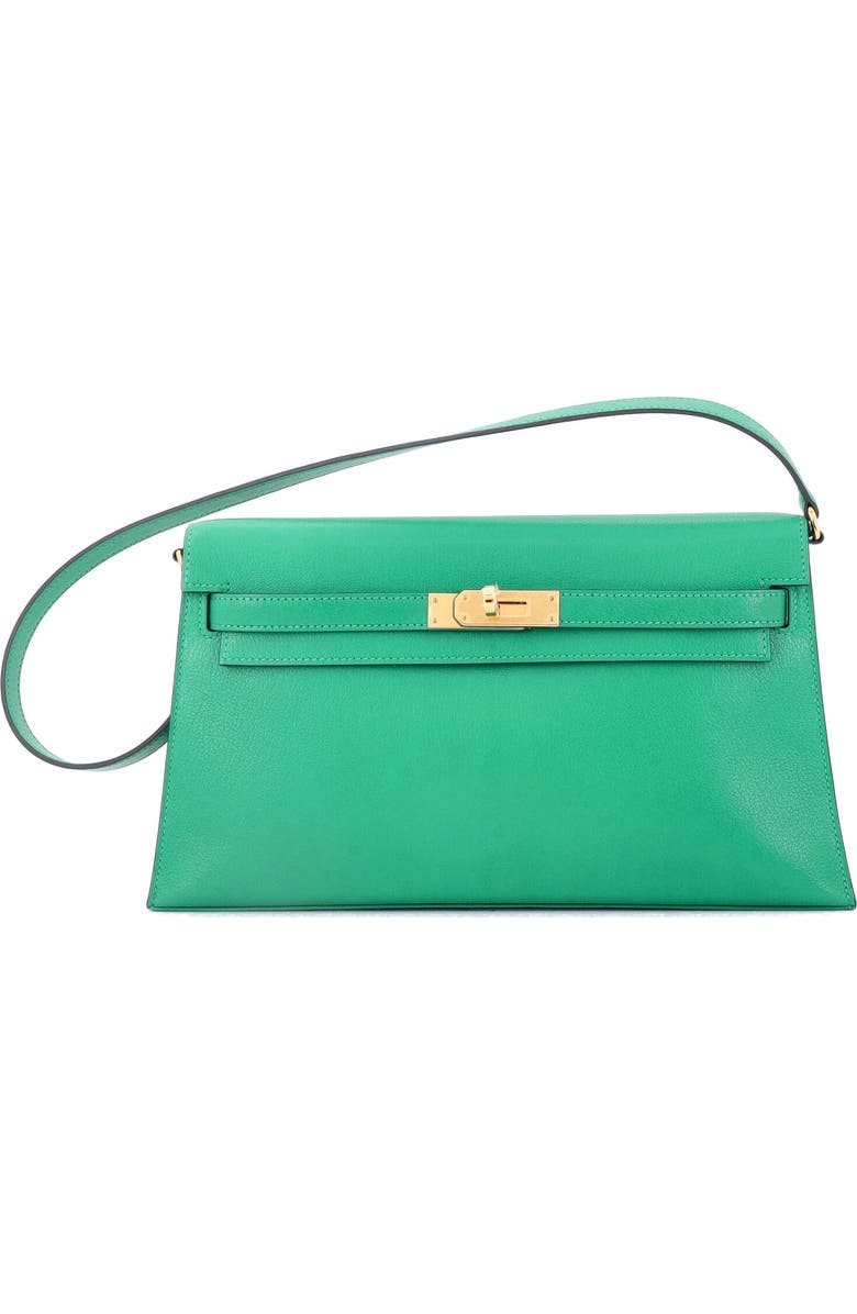 Pre-Owned Hermes Kelly Elan Shoulder Bag Chevre Chamkila, Main, color, Menthe