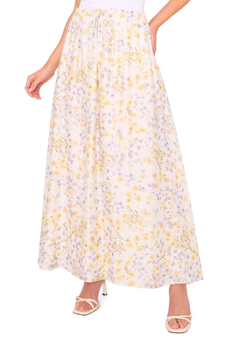 Drawstring Waist Maxi Skirt, Main, color, EGRET