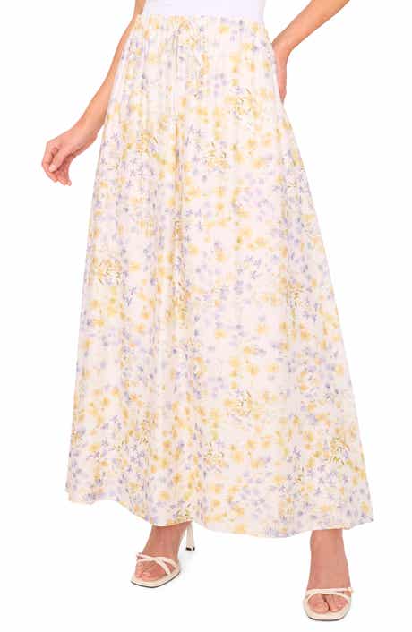 Drawstring Waist Maxi Skirt