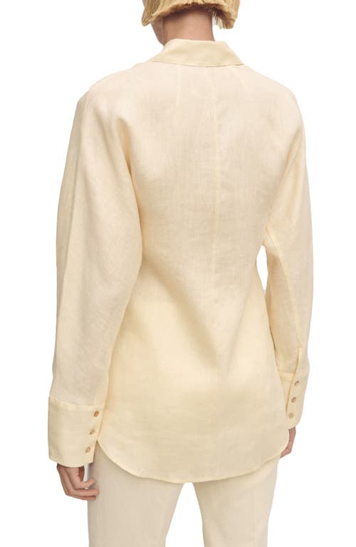 Shop Mango Polished Button Linen Shirt
