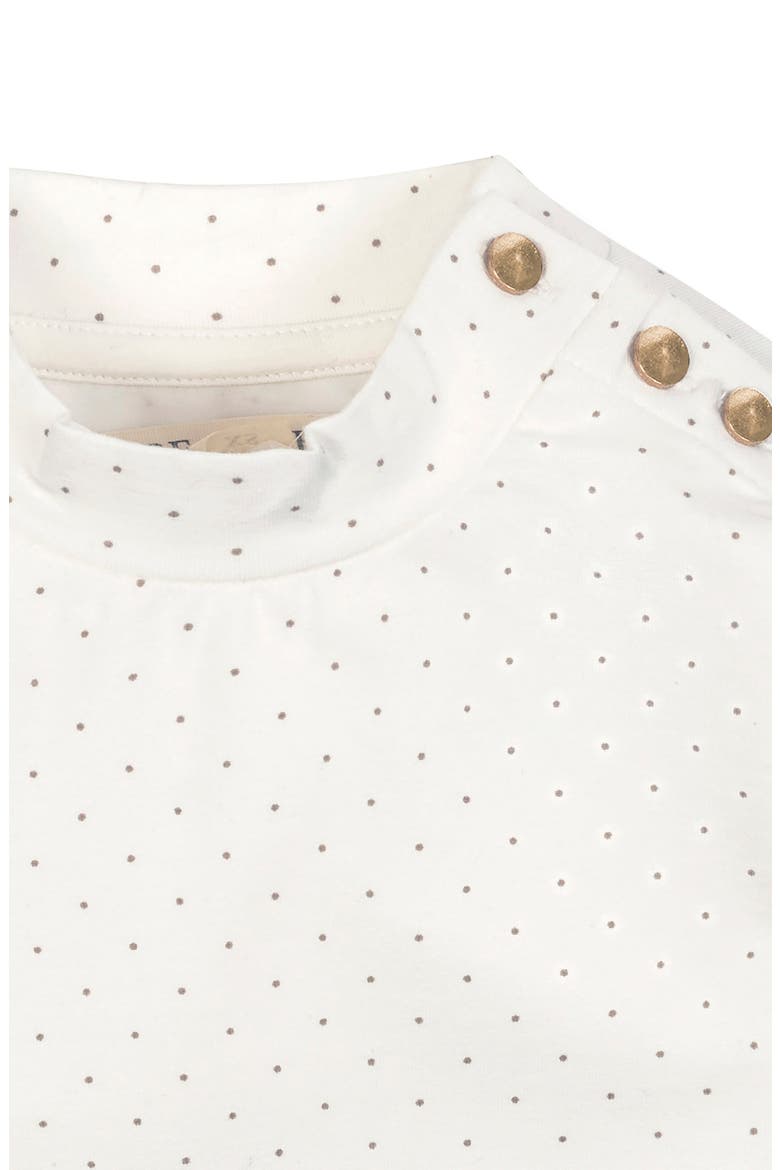 Kids' Organic Long Sleeve Mock Neck Knit Top, Alternate, color, Soft White Pindot