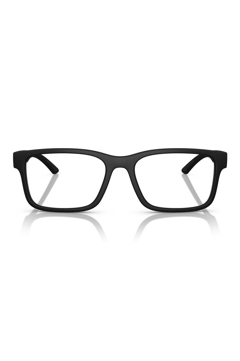 56mm Rectangular Optical Glasses, Main, color, RUBBER BLACK