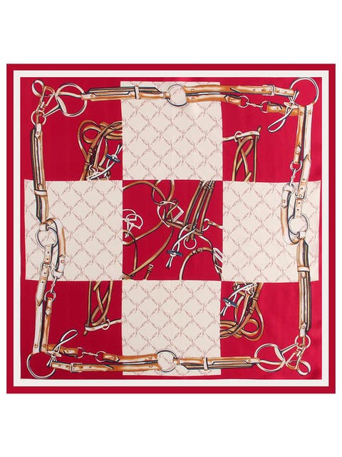 Pure Silk Printed Designer Square Scarf