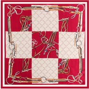 SILKSILKY Pure Silk Diversity Pattern Square Scarf