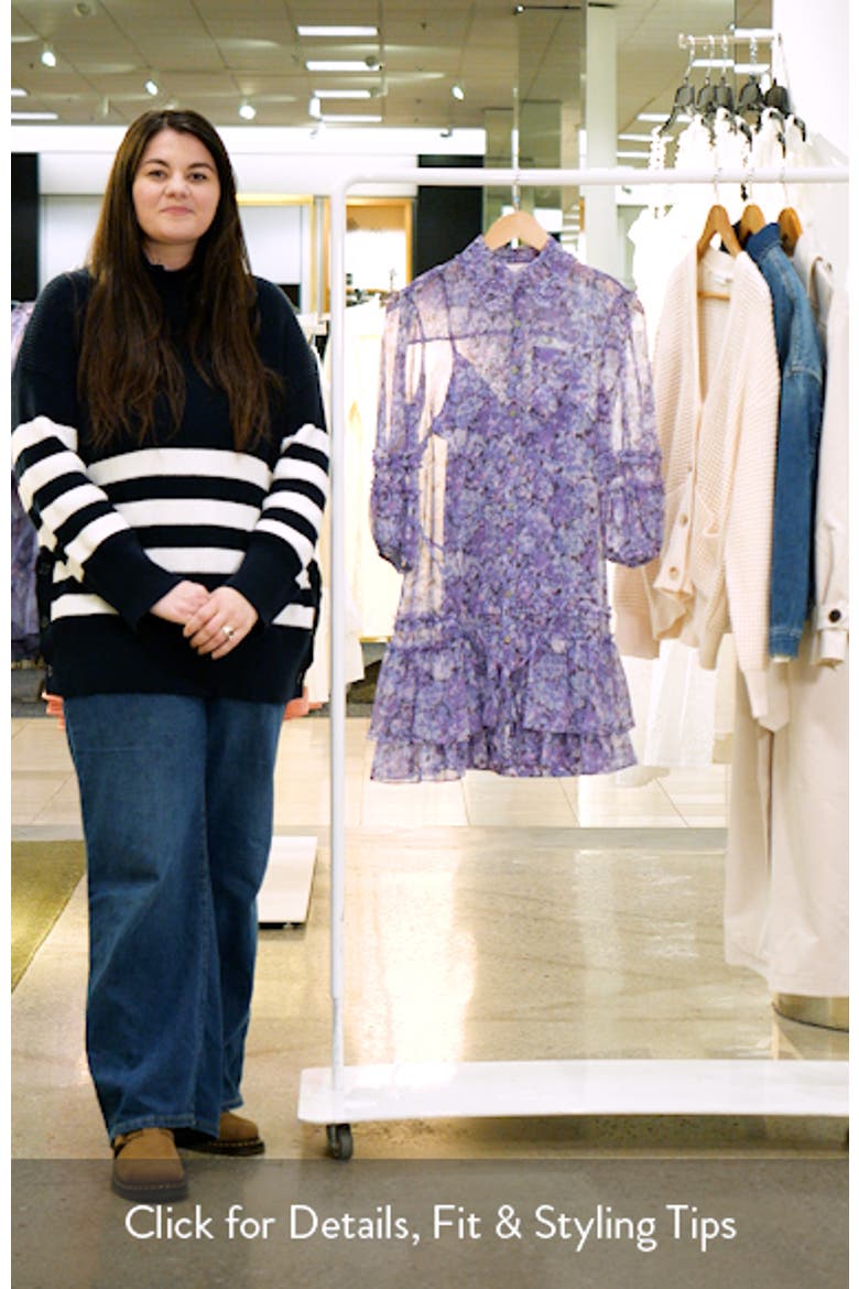Painted Hydrangea Marsea Ruffle Chiffon Shirtdress video