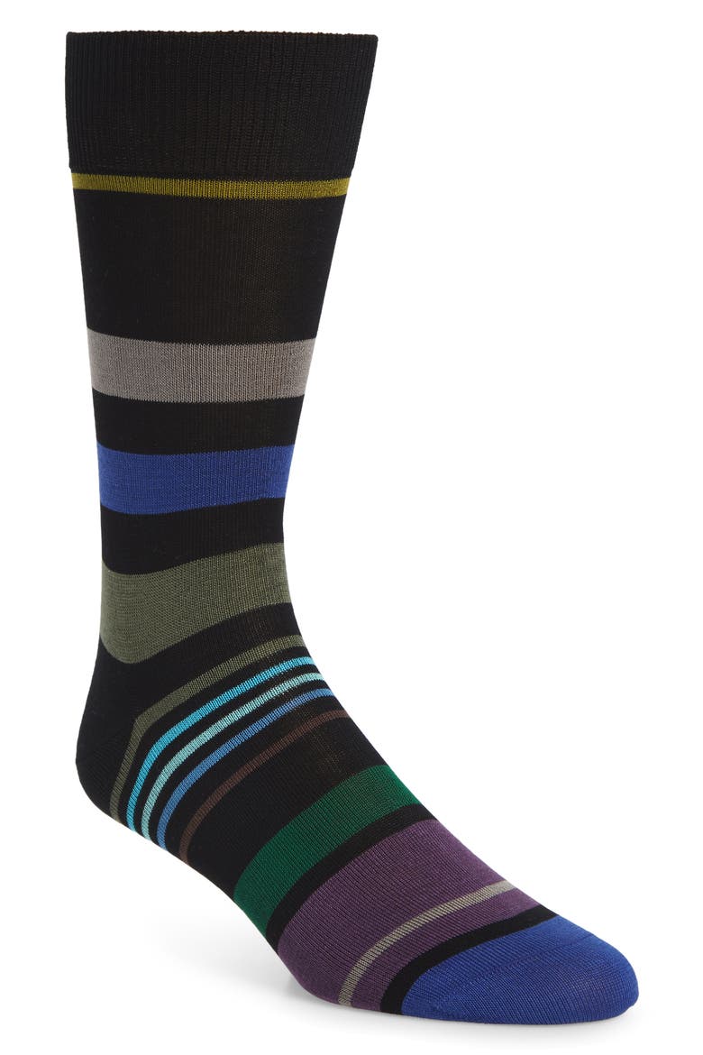 Stripe Socks, Main, color, BLACK/ BLUE/ GREEN