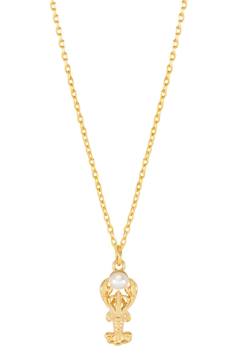 Lobster Pendant Necklace, Main, color, GOLD