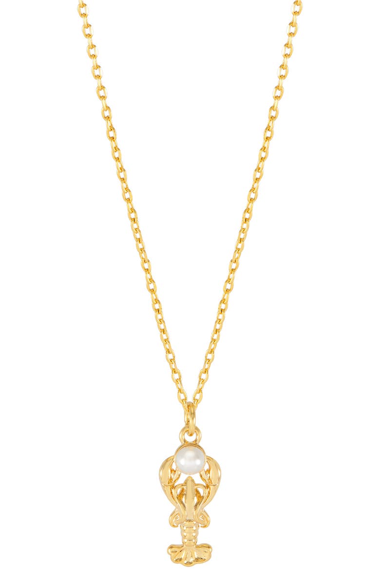 Estella Bartlett Lobster Pendant Necklace, Main, color, Gold