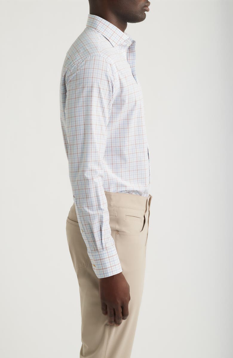Peter Millar Crown Crafted Main Performance Poplin Button-Up Shirt, Alternate, color, Blue Frost