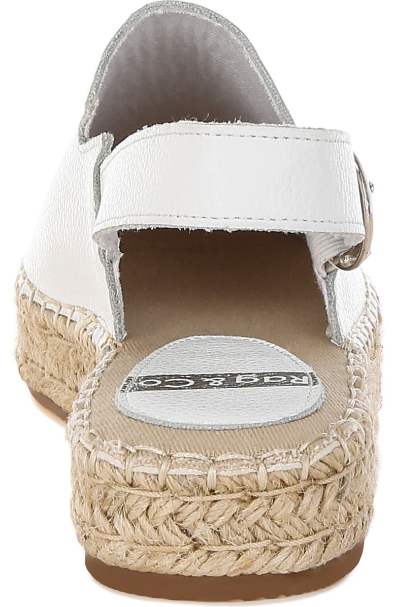 Rag & Co Azula Espadrille Slingback Flat, Alternate, color, White