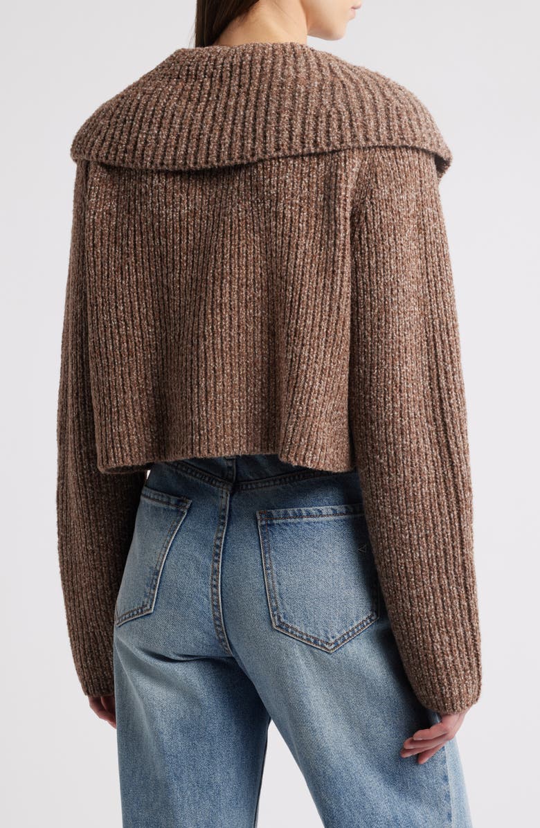 Treasure & Bond Marled Oversize Collar Cardigan, Alternate, color, Brown Tiramisu