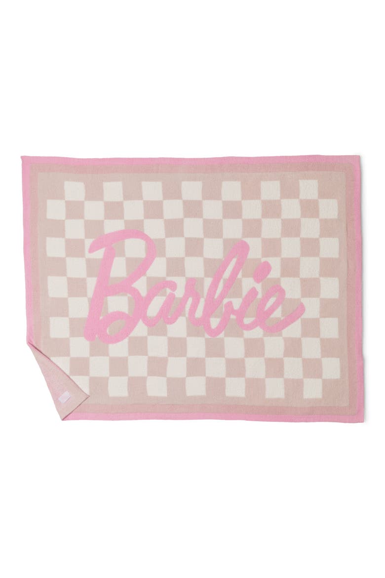 x Barbie CozyChic® Checker Throw Blanket, Alternate, color, BARBIE PINK MULTI