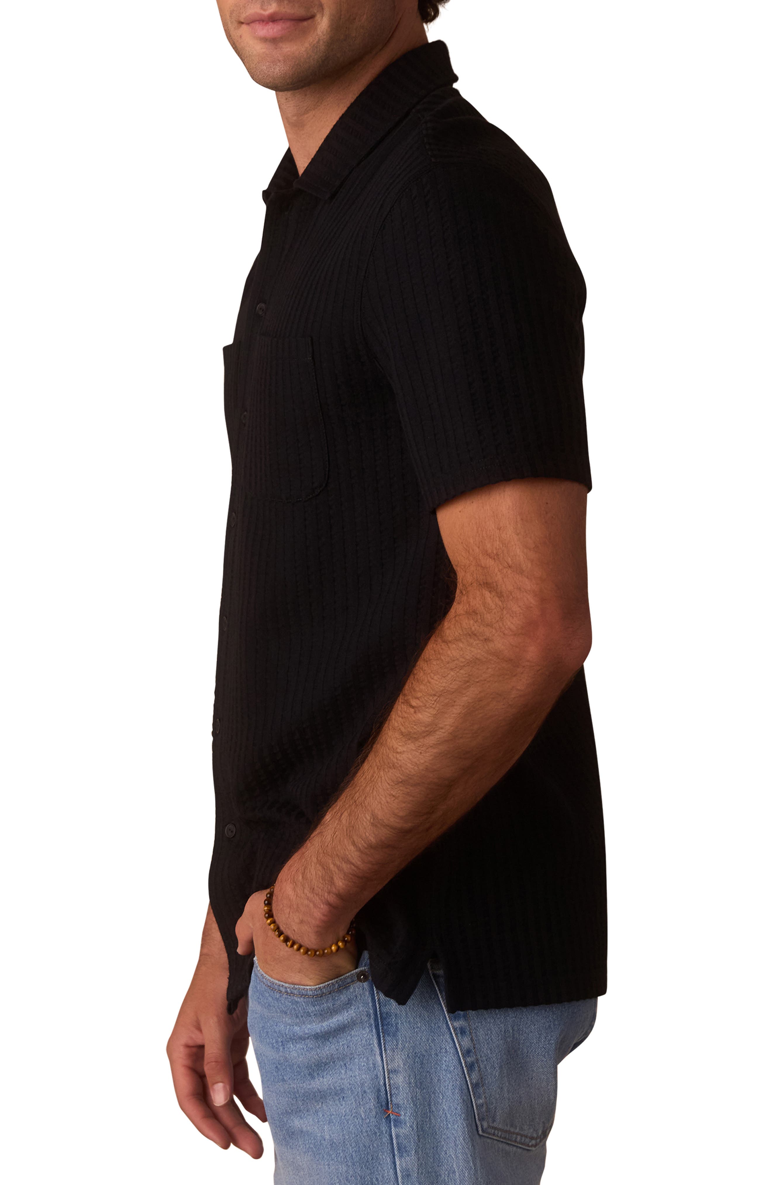 Мужские The Normal Brand Getaway Short Sleeve Knit Button-Up Shirt — фото 4