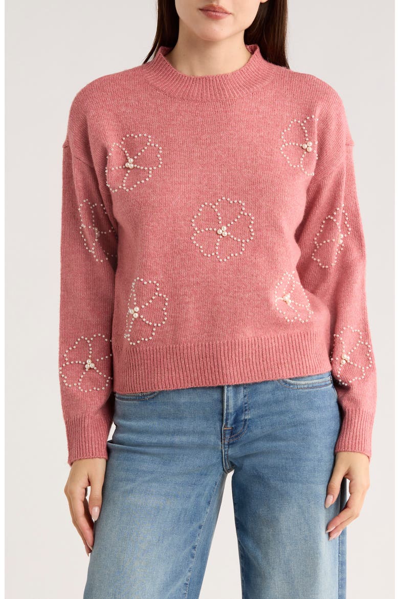 Clara Mock Neck Sweater, Main, color, CAMEO BROWN