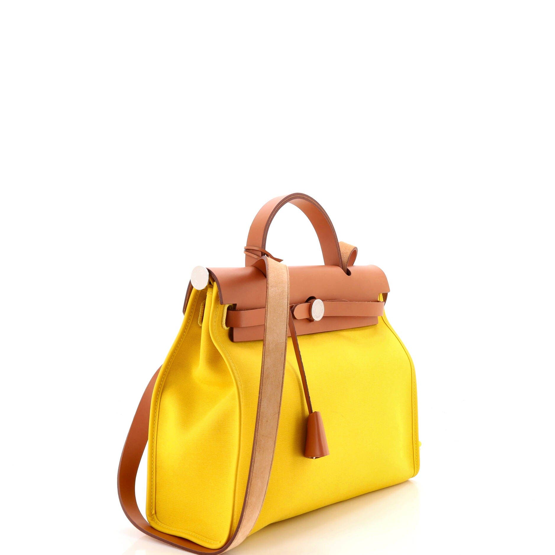 Herbag Zip Leather and Toile 31, Alternate, color, Yellow