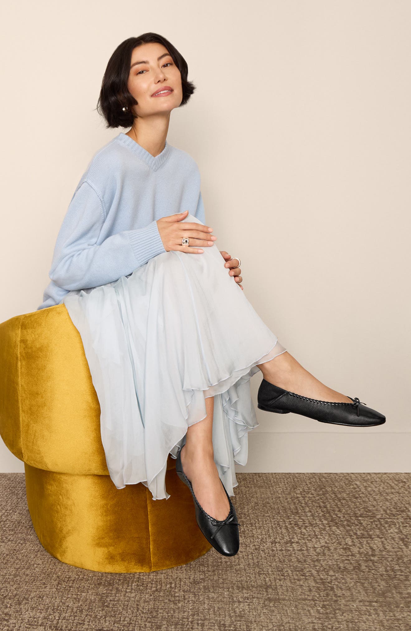 Cole Haan Jaya Travel Ballet Flat, Alternate, color, Black Leather/ Stitch