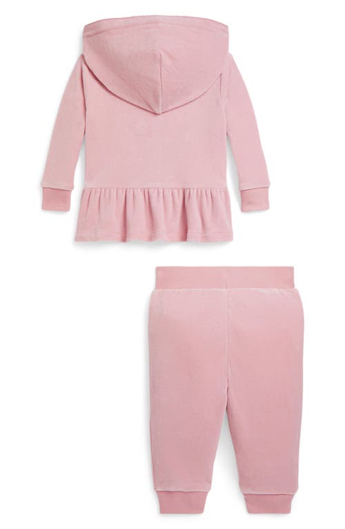 Ralph Lauren Velour Hoodie & Joggers Set In Pink