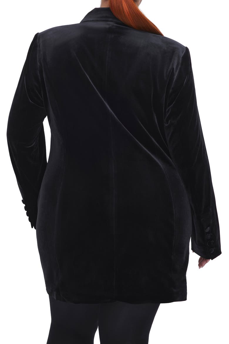 Executive Long Sleeve Velvet Blazer Dress, Alternate, color, BLACK001