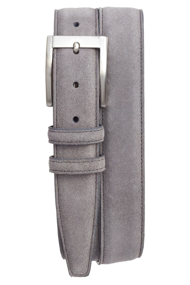 Suede Belt, Main, color, GREY