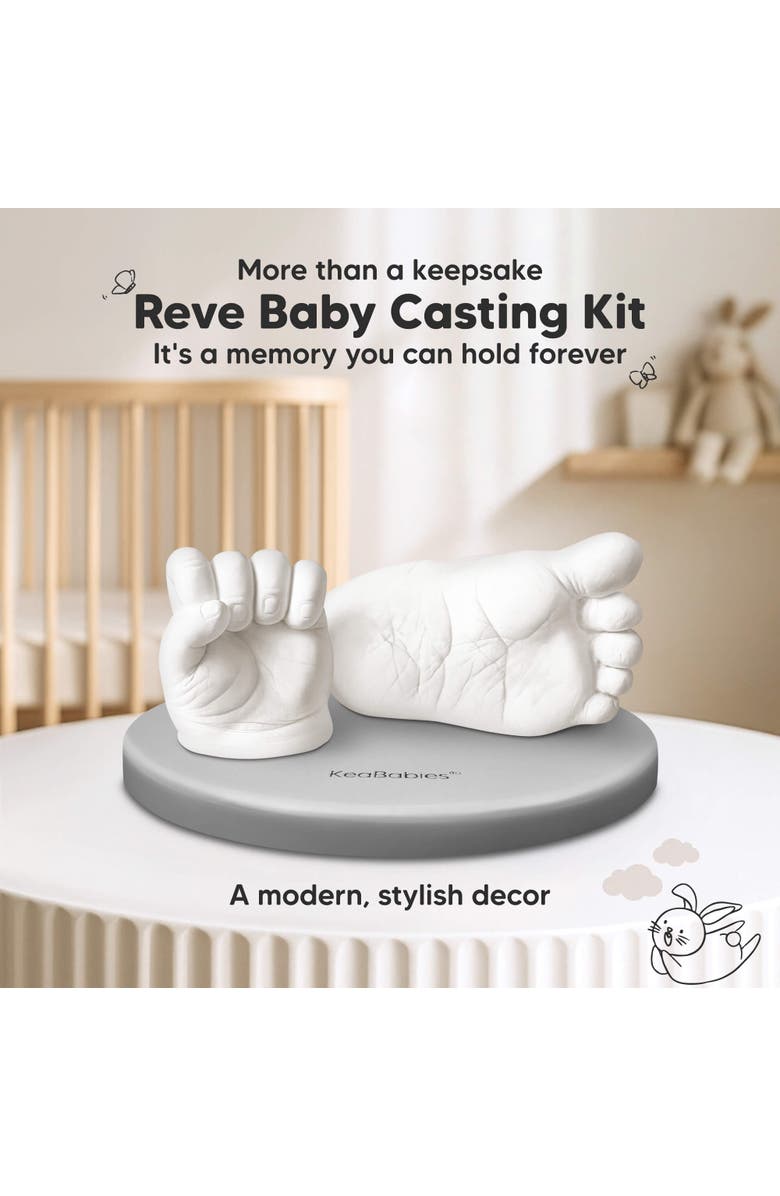 KeaBabies Reve Round Baby Casting Kit for Hand and Foot, Alternate, color, Cloud Gray