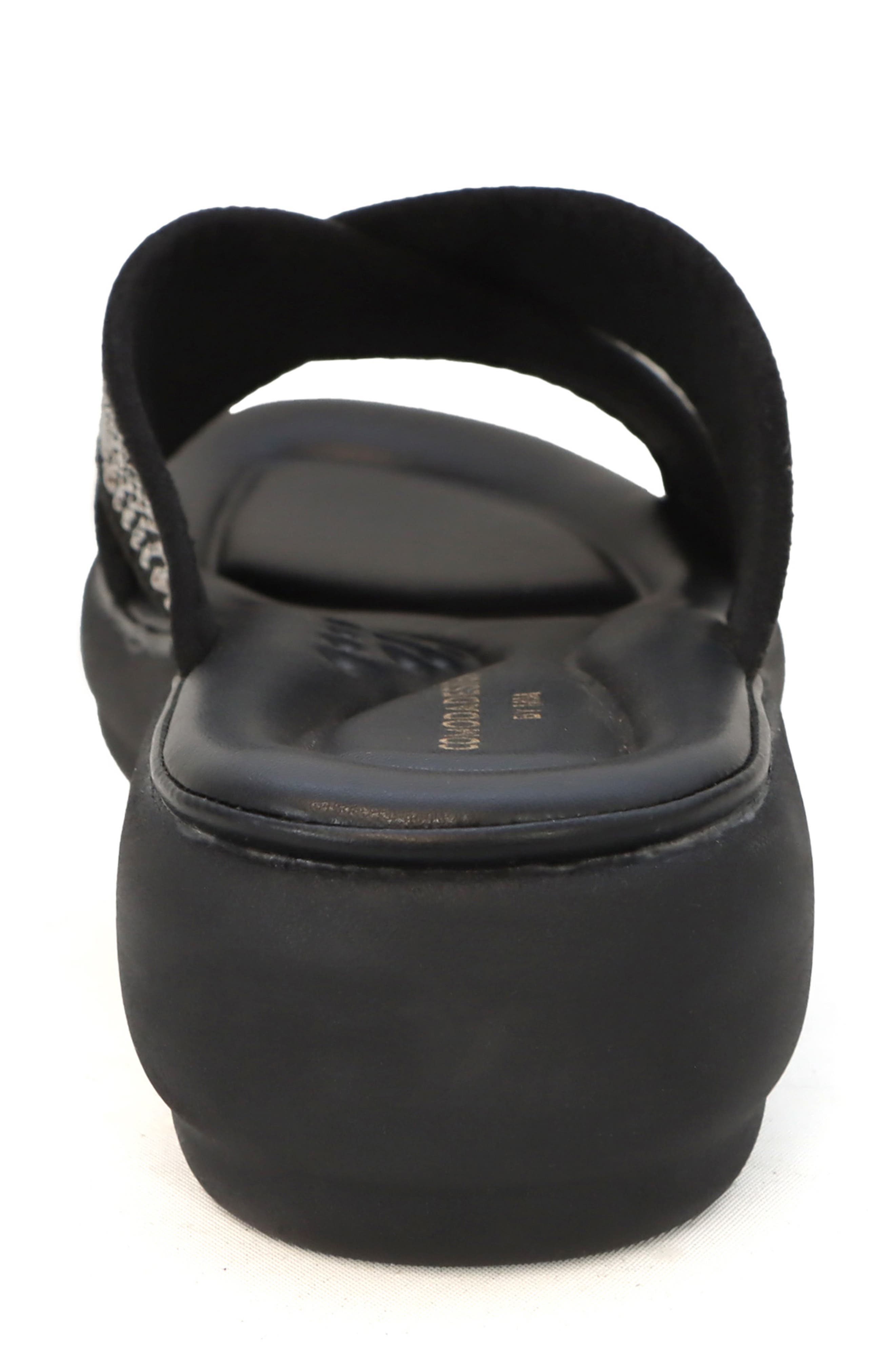 COMODA DESIGNS Nomi Rhinestone Embellished Slide Sandal, Alternate, color, Black