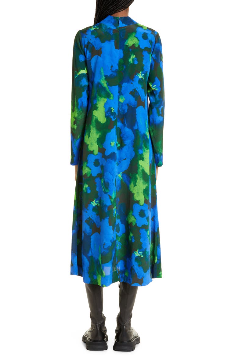Millie Floral Long Sleeve Silk Blend Dress, Alternate, color, FROSTED FLORAL NIGHT