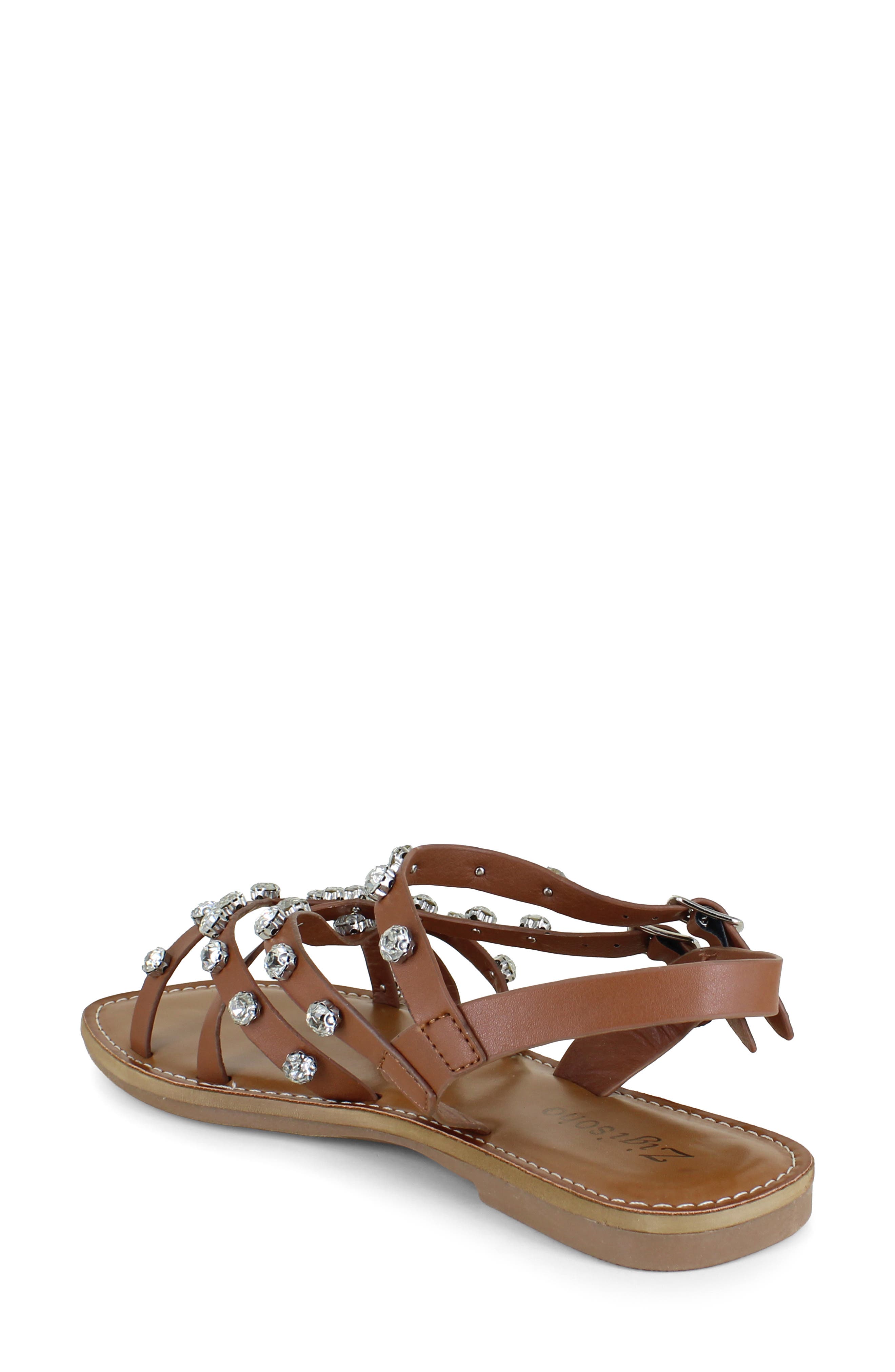 ZIGISOHO Rhinestone Strappy Sandal, Alternate, color, 