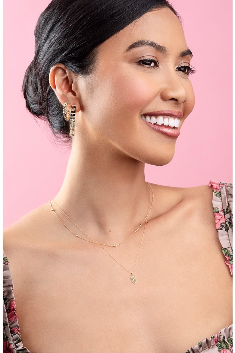 14K Gold Dog Tag Pendant Necklace (Nordstrom Exclusive), Alternate, color, 14K YELLOW GOLD