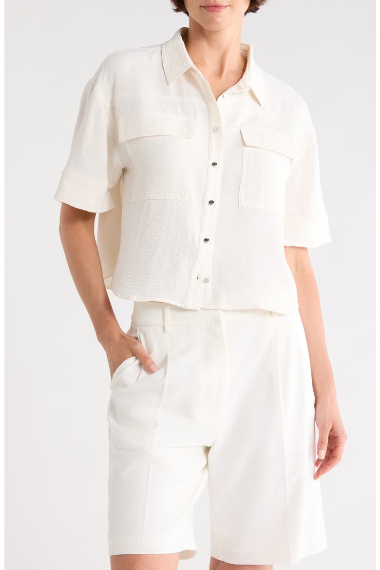 Washer Camp Shirt, Main, color, COCONUT
