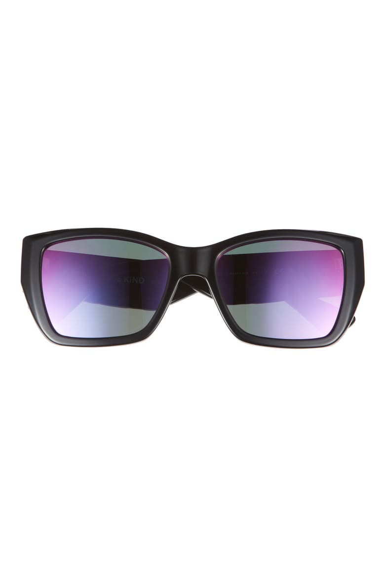 54mm Rectangular Sunglasses, Main, color, BLACK OPAQUE/ RAINBOW