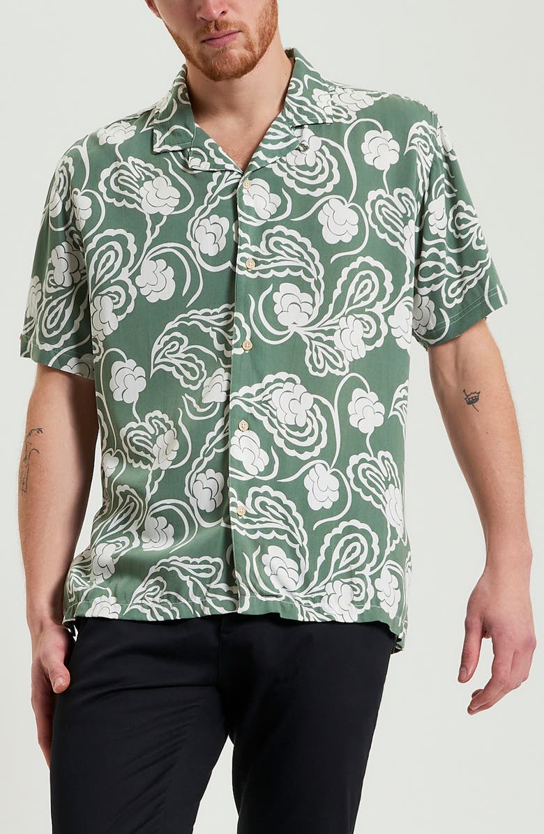 Ben Sherman Paisley Swirl Print Camp Shirt, Main, color, 