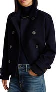 Lauren Ralph Lauren Double Breasted Cropped Wool Blend Coat