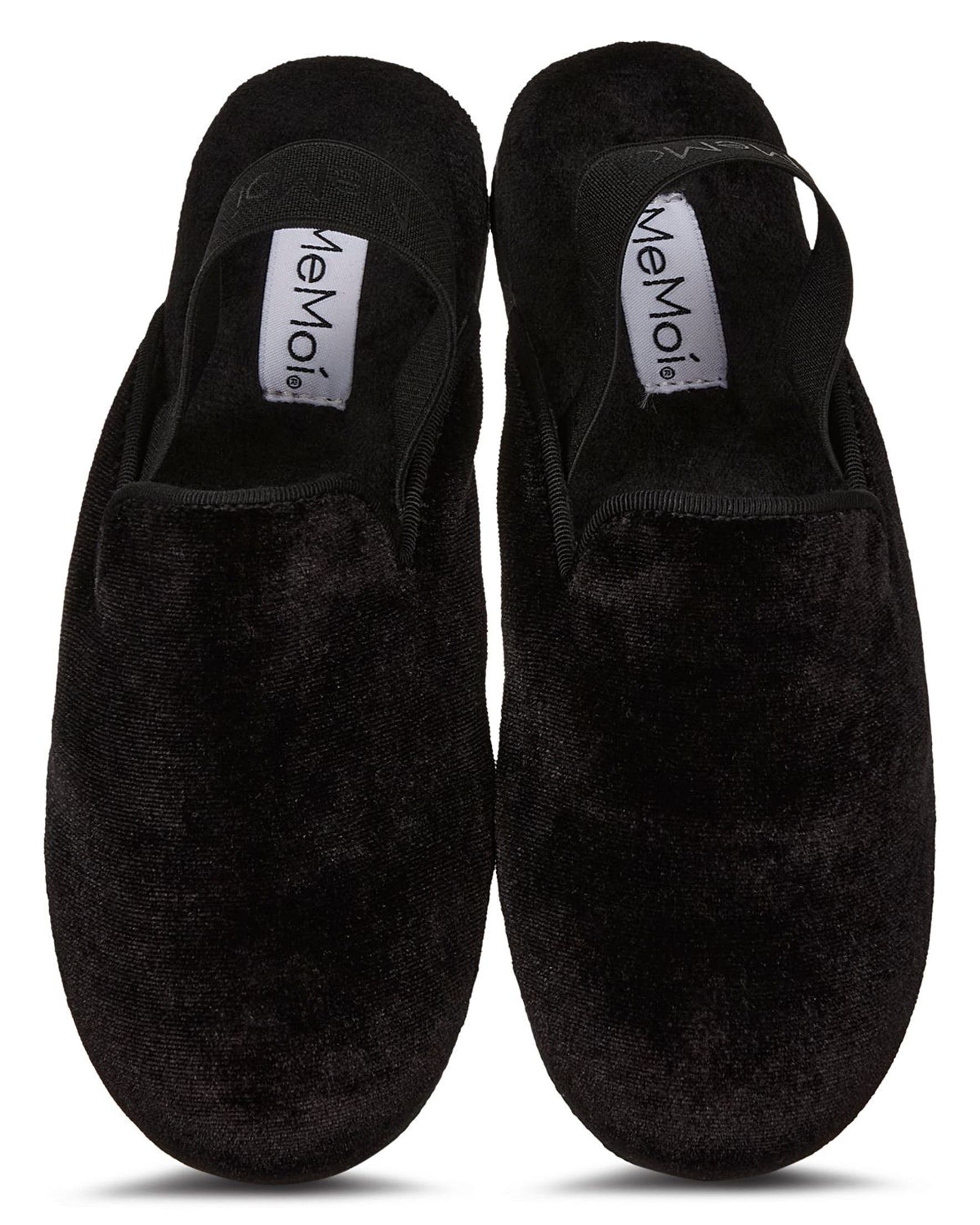 MeMoi Velvet Sling Back Slippers, Main, color, Black